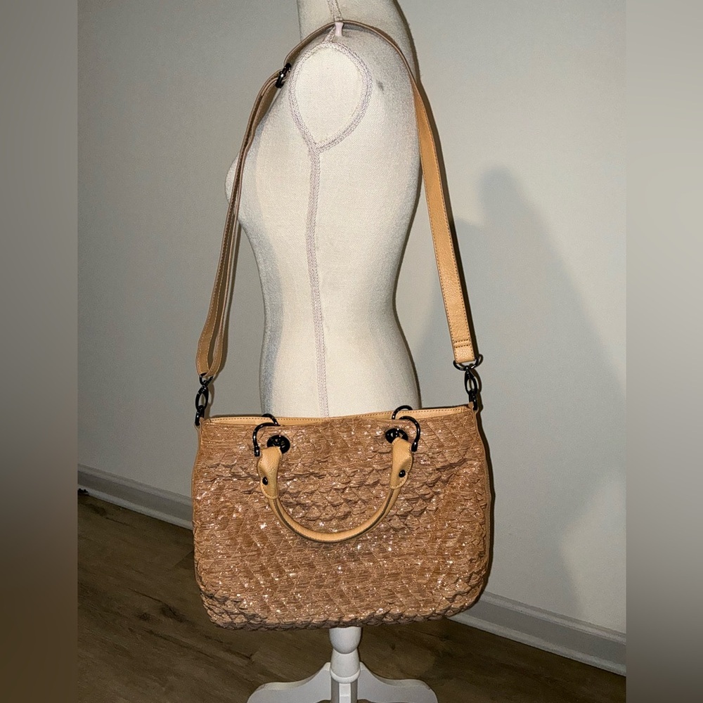 BCBG tan large hobo satchel